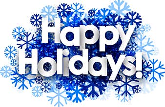 Happy holidays background with snowflakes.