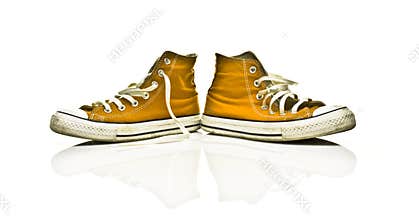 Orange retro sneakers