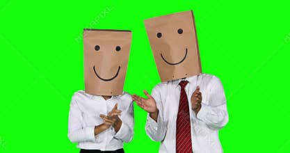 Anonymous business people clapping hands