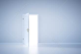 Light shining from open door. Entrance