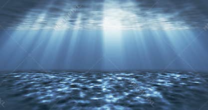 Light through the surface of the water