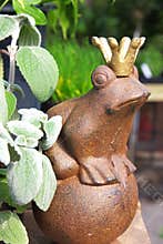 Ornamental frog with crown