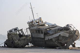 Old broken ships