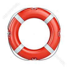 Help, safety, security concept. Lifebelt, life buoy isolated on white background