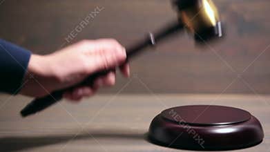 Closeup of Wooden Courtroom Gavel