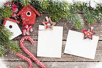 Christmas blank photo frames, birdhouse decor