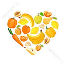 Yellow and orange fruits and vegetables