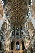 Ceiling view of Norwich Cathedral, UK