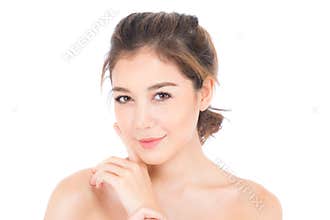 Beautiful girl with makeup, woman and skin care cosmetic concept