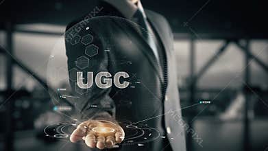UGC with hologram businessman concept