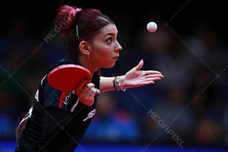 SZOCS Bernadette Cynthia from Romania on serve