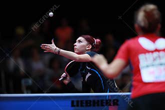 SZOCS Bernadette Cynthia from Romania on serve