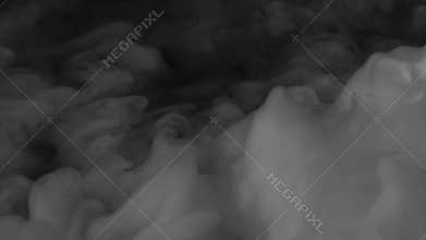 Boiling dry ice in a water with dense vapor