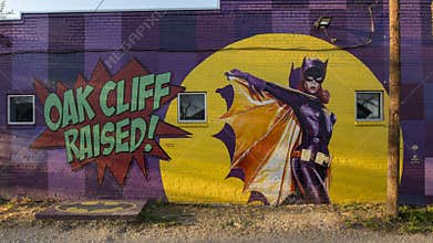 Batgirl mural Bishop Arts District, Dallas, Texas