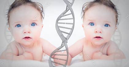 Baby clone twin with genetic DNA