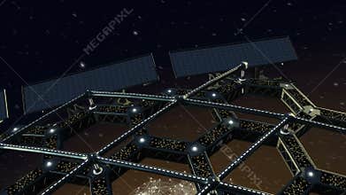 Space animation of a rotating honeycomb structure