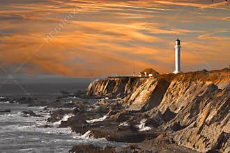 Lighthouse at sunset