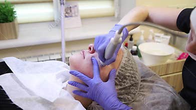 Procedure of microdermabrasion.