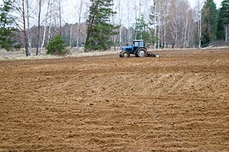 Tractor, farming, field, grain, farm, agricultural, crop, agriculture, rural, agrimotor, corn, trailer, machinery, land, landscape
