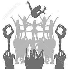 Vector cheer silhouette shape shadow