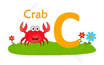 Animal alphabet C.C for crab