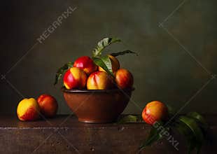 Still life with nectarines