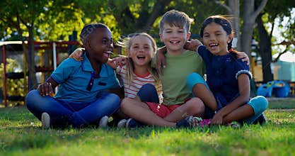 Kids having fun in the playground 4k