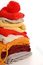 Pile of warm clothes