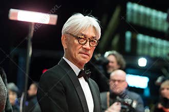 Ryuichi Sakamoto on red carpet before the awards ceremony of the 68th Berlinale