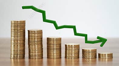 Stacks Of Coins Down