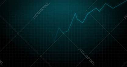 Financial Trade Increase on Dark Blue Chart - Stock Exchange Background Animation Video in 4k Resolution.