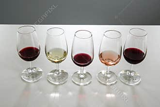 Wine glasses for wine tasting.