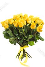 Yellow roses bouquet isolated