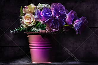 Violet floral still life