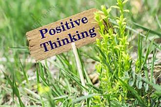 Positive thinking wooden sign