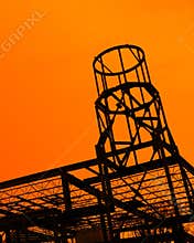 Steel beam building under construction