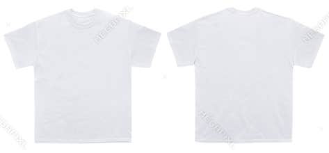 Blank T Shirt color white template front and back view