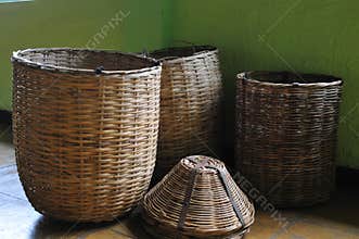 Baskets in tea farm