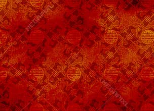 Chinese red textured pattern in filigree