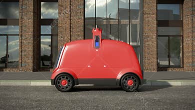 Automatic delivery system concept. 3D rendering, animation. 4K