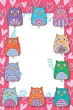 Owl hand wing celebration love frame