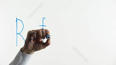 Referral word written on glass, marketing strategy, product or service promotion