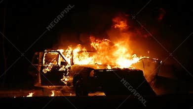 Car On Fire, Burning Car, Car Explosion, Car Crash Accident