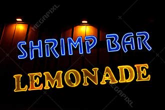 Shrimp Bar and Lemonade Neon Sign