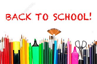 Back to school background Stationery office college supplies