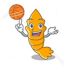 With basketball shrimps on a character cartoon style