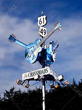 Delta Blues Guitar Highway Sign