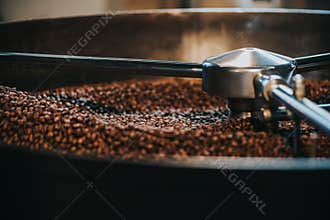 Coffee roaster cylinder roasting and mixing