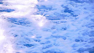 Waves from the ship on the sea