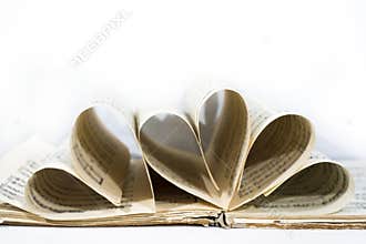 Abstract view of music. Book with notes.